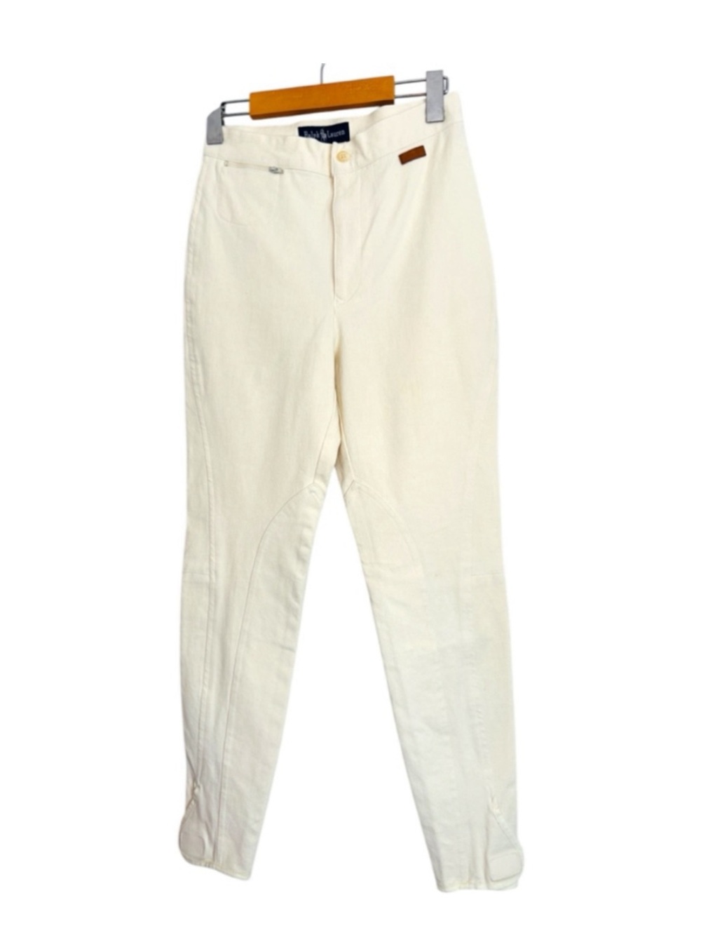 Polo Ralph Lauren Ivory Riding Style Pants With Velcro Hem Women's Size 6
